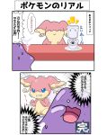 absurd_res audino belly blue_eyes bodily_fluids clenched_teeth comic constipation countertop covering covering_mouth desperation dialogue ditto_(pokemon) duo fearful_expression feet female fist generation_1_pokemon generation_5_pokemon hi_res hitokiwa imagination imagining implied_scat japanese_text nintendo null on_toilet pink_body plate pokemon pokemon_(species) poop_desperation pooping pooping_in_toilet potty_time rear_view shaking shocked shortstack simple_background sitting sitting_on_toilet slightly_chubby smile smiling_at_another straining sweat sweatdrop teeth text toilet toilet_bowl toilet_lid toilet_seat toilet_use translation_request trembling wide_hips zoom_lines