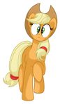  applejack_(mlp) ears_up equine female feral friendship_is_magic green_eyes hair hat horse mammal my_little_pony pony rockmanzxadvent surprise 
