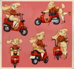 2026 accessory anthro beverage black_wheel bottomwear brown_clothing brown_sweater brown_topwear buckteeth chuchito72 clothing coffee digital_media_(artwork) eyelashes female footwear fur handbag headband hi_res high_heels lagomorph leporid license_plate mammal moped panties pink_background pink_nose rabbit shoes simple_background skirt solo sweater tail tan_body tan_bottomwear tan_clothing tan_fur tan_skirt tan_tail teeth topwear underwear vehicle white_headband yellow_clothing yellow_eyes yellow_panties yellow_underwear