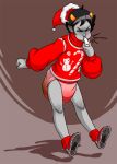  2015 alien biped bodily_fluids christmas christmas_clothing christmas_sweater christmas_topwear clothed clothing diaper digital_drawing_(artwork) digital_media_(artwork) genital_fluids holidays homestuck humanoid kankri_vantas male ms_paint_adventures pantsless pantsless_humanoid pantsless_male soiled_diaper solo sweater topwear troll_(homestuck) unclean_diaper urine used_diaper wearing_diaper wet_diaper zee-rage-man 