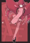  nike_(smaaaash) original platform_footwear red_eyes red_hair solo thighhighs 