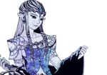  earrings gloves jewelry long_hair monochrome pointy_ears princess_zelda robe solo sword the_legend_of_zelda the_legend_of_zelda:_twilight_princess tiara weapon yo_mo 