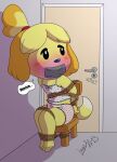 2025 absurd_res animal_crossing anthro anthrofied arms_tied artist_name bdsm blush bondage bottomwear bound butterfly_camisole butterfly_underwear camisole canid canine canis chair clicking clothed clothing digital_drawing_(artwork) digital_media_(artwork) dipstick_tail domestic_dog door embarrassed female frilly frilly_camisole frilly_clothing frilly_panties frilly_underwear front-print_panties fur furniture gag gagged hands_behind_back hi_res isabelle_(animal_crossing) legs_tied limpurtikles looking_back mammal markings muffled nintendo on_chair onomatopoeia panties partially_clothed pattern_bottomwear pattern_camisole pattern_clothing pattern_panties pattern_underwear polka_dot_panties polka_dot_underwear ponponthedreambunny print_clothing print_panties print_underwear redraw restraints rope rope_bondage shih_tzu sitting sitting_on_chair solo sound_effects tail tail_markings tape tape_gag text tied_to_chair toy_dog underwear underwear_only vowelless vowelless_vocalization white_camisole white_clothing white_panties white_underwear yellow_body yellow_fur