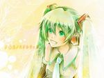  detached_sleeves green_eyes green_hair hatsune_miku long_hair necktie solo twintails umu_(um) vocaloid 