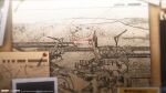  absurdres blurry circle copyright_name copyright_notice depth_of_field drawing_(object) highres logo map_(object) no_humans object_focus official_art official_wallpaper photo_(object) pushpin xinyue_tongxing 