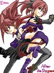  artist_request bat_wings collar demon_girl disgaea elbow_gloves etna flat_chest gloves makai_senki_disgaea miniskirt multiple_views older pointy_ears red_eyes red_hair skirt tail thighhighs twintails wings 