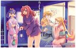  2002 3girls blonde_hair cello_(little_princess) company_connection eclair_(la_pucelle) flipped_hair kururu_(little_princess) la_pucelle little_princess long_hair marl_kingdom multiple_girls nippon_ichi pink_hair prier purple_hair red_hair ryoji_(nomura_ryouji) short_hair smile thighs 