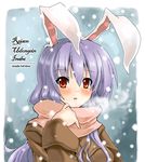  animal_ears bunny_ears piromizu reisen_udongein_inaba scarf snow solo touhou 