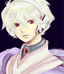  albino artist_request headphones male_focus red_eyes soldier_blue solo toward_the_terra white_hair 