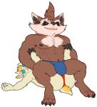 2_horns 4_fingers 4_toes abs anthro anthro_on_anthro anthro_on_bottom anthro_on_top areola barazoku between_legs biceps big_bulge big_muscles biped black_areola black_body black_claws black_fur black_hooves black_inner_ear black_nipples black_nose black_toe_claws blonde_eyebrows blonde_hair blue_clothing blue_underwear body_hair bovid bristol brown_body brown_fur brown_hair bulge butt caprine chiko_(bristol) claws clothed clothed_anthro clothed_male clothing countershade_face countershade_tail countershade_torso countershading deltoids digital_drawing_(artwork) digital_media_(artwork) dipstick_ears duo ear_markings ear_piercing ear_ring eyebrows eyes_closed eyewear facial_markings fangs feet finger_claws fingers flat_colors fur glasses goat guardians_of_the_galaxy gums hair happy_trail head_markings hi_res hooves horn humanoid_hands interspecies legs_up looking_at_viewer lying male male/male male_anthro male_on_bottom male_on_top mammal markings marvel mask_(marking) monotone_background multicolored_body multicolored_ears multicolored_fur muscular muscular_anthro muscular_male navel nipples on_back on_bottom on_top open_mouth open_smile orange_eyes pecs piercing pink_mouth procyonid quads raccoon rectangular_glasses red_clothing red_sclera red_underwear ring_piercing rocket_raccoon serratus short_tail simple_background sitting_on_another smile smiling_at_viewer spread_legs spreading tail tan_body tan_countershading tan_fur teeth three-quarter_view toe_claws toes topless topless_anthro topless_male underwear underwear_only unguligrade wearing_glasses whiskers white_background white_body white_claws white_finger_claws white_fur white_horn yellow_body yellow_countershading yellow_fur