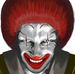  afro album_cover aphex_twin cover evil_grin evil_smile grin horror_(theme) kai_(ouf) male_focus mcdonald's parody red_hair ronald_mcdonald smile solo 