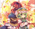  crossed_arms engrish flower green_eyes kirero multiple_girls onozuka_komachi ranguage red_eyes rod_of_remorse shiki_eiki touhou 