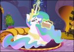  cutie_mark eating equine female feral food friendship_is_magic horn icelion87 mammal my_little_pony princess_celestia_(mlp) solo winged_unicorn wings 