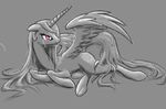  cutie_mark drayke_eternity equine female feral friendship_is_magic horn mammal monochrome my_little_pony princess_celestia_(mlp) tears winged_unicorn wings 