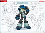  beck_(mighty_no._9) concept_art green_eyes helmet kickstarter kimoto_takenori male_focus mighty_no._9 robot salute solo 