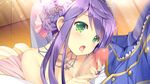 blush breasts censored daikou_wakako fellatio game_cg green_eyes koi_saku_miyako_ni_ai_no_yakusoku_wo_~annaffiare~ natsume_eri necklace penis purple_hair 