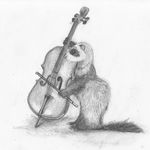  cello feral ferret foxia fur mammal music musical_instrument mustelid plain_background simple_background solo white_background 