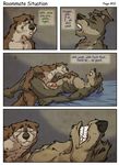  anthro canine comic dialog dog duo english_text gay k-9 male mammal mustelid nude otter penis text 