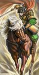  armor canine equine green_eyes horse male mammal scott_visnjic sword warrior warrior_pose weapon wolf yisui 