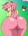  amy_rose anthro big_breasts big_butt breasts butt chrono-fur female green_eyes hair hedgehog huge_butt looking_at_viewer looking_back mammal nude pink_hair sega smile sonic_(series) 