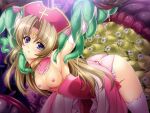  1girl armpits arms_up bent_over blue_eyes blush breasts brown_hair circlet elbow_gloves game_cg gloves hat imminent_rape inoino long_hair monster monsters_raid nipples non-web_source official_art panties pink_panties priscilla_mel_nortoria purple_eyes restrained self-datamine slime_(substance) small_breasts solo tears tentacles thighhighs underwear variant_set white_thighhighs 