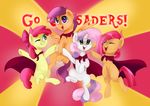  apple_bloom_(mlp) babs_seed_(mlp) bow cape cheer cutie_mark_crusaders_(mlp) english_text equine female feral fikakorv freckles friendship_is_magic green_eyes group hair horn horse mammal my_little_pony one_eye_closed pegasus pink_hair pony purple_eyes red_hair scootaloo_(mlp) sweetie_belle_(mlp) text two_tone_hair unicorn wings wink young 