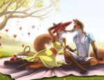  anthro beverage boop canine dress duo female fox fruit grapes hat male mammal picnic shinigamigirl straight wine 