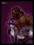  anuv bent_over black_penis canine canine_penis duo erection fox fur gay girly grey_fur hair handjob hyena male mammal nude penis purple_hair reach_around rokemi scar sex sheath size_difference 