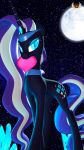  &lt;3 2018 blue_eyes cutie_mark equine eyeshadow feral horn loveslove makeup mammal moon my_little_pony nightmare_rarity_(idw) solo star unicorn 