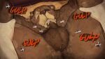 anthro autofellatio balls bear bed ben_bigger bodily_fluids body_hair brown_body cum cum_from_mouth cum_in_mouth cum_inside dialogue disembodied_hand duo english_text erection eye_scar facial_scar fanofthefurr furniture genital_fluids genitals hairy_balls half-closed_eyes hi_res human humanoid_genitalia humanoid_penis leg_grab looking_down male male/male mammal masturbation mihoyo narrowed_eyes nude on_bed oral oral_masturbation penile penile_masturbation penis penis_in_mouth rear_view scar sex shaking shocked snot spread_legs spreading sweat text upside_down zenless_zone_zero