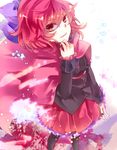  bad_id bad_pixiv_id black_legwear bow cape hair_bow highres long_sleeves open_mouth pantyhose red_eyes red_hair sekibanki short_hair skirt skura01 solo touhou 