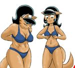  big_breasts bikini breast_envy breasts cat chubby cleavage clothed clothing daughter duo feline female headband kitty_katswell mammal milf mother mrs._katswell navel parent swimsuit t.u.f.f._puppy unknown_artist 