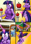  absurd_res anthro anthrofied apple blue_fur book bra clothing comic duo equine eyes_closed female friendship_is_magic fruit fur hair hi_res horn horse inside library long_hair magic mammal multi-colored_hair my_little_pony pegasus pony purple_eyes purple_fur purple_hair rainbow_dash_(mlp) rainbow_hair twilight_sparkle_(mlp) underwear unicorn vale-city wings 