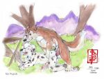anal animal_genitalia animal_penis anthro anthro_on_feral anthro_penetrated balls bestiality bite bodily_fluids canid canine canine_genitalia canine_penis canis dalmatian doggystyle domestic_dog duo ear_bite english_text fennec_(artist) feral feral_on_top feral_penetrating feral_penetrating_anthro from_behind_position genital_fluids genitals male male/male mammal mounting penetration penis precum pup1k sex text wolf