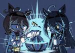 2025 agnes_tachyon_(pretty_derby) ahoge animal_humanoid birdblitz black_clothing black_coat black_hair black_topwear brown_hair cherenkov_radiation clothing coat container cup cygames demon_core duo equid equid_humanoid equine equine_humanoid female hair hi_res holding_container holding_cup holding_mug holding_object horse_humanoid humanoid lab_coat laboratory_equipment laboratory_glassware mammal mammal_humanoid manhattan_cafe_(pretty_derby) mug open_mouth red_eyes scientific_instrument screwdriver test_tube tools topwear uma_musume_pretty_derby white_clothing white_coat white_topwear yellow_eyes