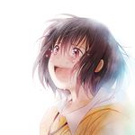  brown_hair crying crying_with_eyes_open hana_(ookami_kodomo) happy_tears highres ookami_kodomo_no_ame_to_yuki portrait short_hair simple_background smile solo tears white_background yuu_(plasm) 