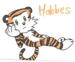  calvin_and_hobbes feline green_eyes hobbes looking_at_viewer male mammal plain_background tiger white_background 