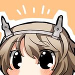  bad_id bad_twitter_id black_eyes blush brown_hair chibi face kantai_collection lowres mutsu_(kantai_collection) rebecca_(keinelove) short_hair solo 