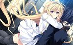  1girl amelia_rose_brettingham ankoromochi blonde_hair blue_eyes game_cg hug long_hair shitsuji_ga_aruji_wo_erabu_toki uniform very_long_hair 