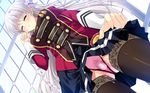  1girl ankoromochi bdsm blush bondage bound discreet_vibrator eyes_closed game_cg long_hair panties rope shitsuji_ga_aruji_wo_erabu_toki skirt skirt_lift thighhighs underwear uniform upskirt veronica_rubenstadt vibrator white_hair 