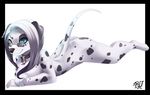  canine collar dalmatian dog eyewear female glasses heterochromia hi_res looking_at_viewer mammal nude rudragon solo 