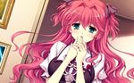  1girl ankoromochi blush crying game_cg green_eyes ichijouji_yura long_hair pink_hair shitsuji_ga_aruji_wo_erabu_toki tears 