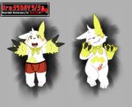  &#12414;&#12383;&#12383;&#12403;&#12290; ????? briefs censored erection fur male markings nintendo penis pok&#233;mon pok&eacute;mon reverse_zangoose_day underwear video_games white_fur yellow_markings zangoose 