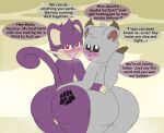  anthro backsack balls barely_visible_balls barely_visible_genitalia big_butt black_nose blush bodily_fluids brown_tail_tip buckteeth butt butt_tattoo dialogue dipstick_tail duo english_text femboy ferdi_(tentsonfire) fur generation_1_pokemon generation_5_pokemon genitals grey_body grey_fur hair hand_on_butt hi_res looking_at_viewer looking_back looking_back_at_viewer male male/male markings minccino nintendo nude_anthro nude_male open_mouth open_smile pink_tongue pokemon pokemon_(species) purple_body purple_fur raised_tail rattata red_eyes rogelio_(tentsonfire) saliva saliva_string smile speech_bubble tail tail_markings talking_to_viewer tattoo teeth tentsonfire text tongue tongue_out 