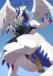 after_fisting akchi anbach blush bodily_fluids claws cygames dragon feathers female feral genital_fluids genitals hi_res horn mythological_creature mythological_scalie mythology nude scalie simple_background solo thick_thighs vulva white_body wings world_flipper 