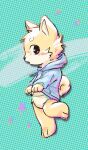  3_fingers 3_toes ambiguous_gender anthro black_nose blue_clothing blue_hoodie blue_topwear blush blush_lines bodily_fluids canid canine canis clothed clothing clothing_lift creamsodaferret curled_tail diaper domestic_dog dotted_background feet fingers full-length_portrait fur genital_fluids hoodie hoodie_lift looking_back mammal multicolored_body multicolored_fur open_mouth pattern_background portrait shiba_inu side_view simple_background solo spitz tail tan_body tan_fur tan_inner_ear tan_tail tiggy_(orym) toes topwear two_tone_body two_tone_fur two_tone_tail unclean_diaper urine used_diaper wearing_diaper wet_diaper yellow_body yellow_ears yellow_fur yellow_tail 
