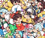  6+girls alice_margatroid animal_ears animal_hat apron ascot between_fingers black_skirt black_vest blonde_hair blue_bow blue_dress blue_eyes blue_hair blue_skirt blue_tabard blush bow bowl bowl_hat bowtie braid broom brown_eyes brown_hair camera capelet cat_ears cheek-to-cheek chen cirno closed_eyes closed_mouth commentary_request daiyousei detached_sleeves detached_wings doll dress fairy fairy_wings fang flandre_scarlet fox_tail frilled_bow frilled_hair_tubes frilled_skirt frills geta gloves gohei green_bow green_bowtie green_eyes green_hair green_hairband green_hat green_skirt green_vest grey_hair hair_bow hair_tubes hairband hakurei_reimu hat hat_ribbon heads_together highres hitodama holding holding_broom holding_camera holding_gohei holding_ofuda holding_sword holding_weapon hug ice ice_wings izayoi_sakuya katana kirisame_marisa kitsune kochiya_sanae konpaku_youmu konpaku_youmu_(ghost) long_hair long_sleeves maid_headdress mini-hakkero mini_person minigirl mob_cap moyazou_(kitaguni_moyashi_seizoujo) multiple_girls multiple_tails ofuda ofuda_between_fingers one_eye_closed one_side_up open_mouth pink_hairband pink_hat pink_shirt pink_skirt pom_pom_(clothes) purple_hair red_bow red_eyes red_hat red_ribbon red_skirt remilia_scarlet ribbon ribbon-trimmed_sleeves ribbon_trim shameimaru_aya shanghai_doll sheath sheathed shirt siblings sisters skirt skirt_set smile star-shaped_pupils star_(symbol) sukuna_shinmyoumaru sword symbol-shaped_pupils tabard tail tengu-geta tokin_hat touhou v v_over_eye vest waist_apron weapon white_apron white_capelet white_gloves white_hat wings witch_hat yakumo_ran yakumo_yukari yellow_ascot |_| 