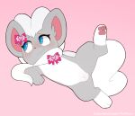  absurd_res anthro blush butt cinccino female generation_5_pokemon genitals hi_res leg_glider_position nintendo pawpads pokemon pokemon_(species) porldraws raised_leg sex simple_background solo vulva 