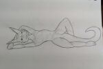  absurd_res ambiguous_gender anthro bedroom_eyes dracorosk dragon european_mythology gesture graphite_(artwork) greyscale guide_lines half-closed_eyes hi_res lying lying_on_ground monochrome mythological_creature mythological_scalie mythology narrowed_eyes no_genitals on_ground on_side rosk_alkali scaled scaled_dragon scales scalie seductive simple_background sketch slim_anthro solo spread_legs spreading suggestive suggestive_gesture suggestive_pose traditional_media_(artwork) western_dragon 