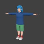  2025 3d_(artwork) bangs blank_expression blender_(artwork) blue_clothing blue_eyebrows blue_hair blue_hoodie blue_topwear bottomwear clothed clothed_humanoid clothed_male clothing colored digital_media_(artwork) english_description eyebrows fingers footwear full-length_portrait fully_clothed fully_clothed_humanoid fully_clothed_male gonard_(kappa_mikey) green_bottomwear green_clothing green_eyes green_shorts grey_background hair hoodie humanoid humanoid_pointy_ears kappa_mikey light lighting male male_humanoid medium_hair mouth_closed no_eyebrows no_pupils not_furry pointy_ears portrait red_clothing red_footwear red_shoes shaded shoes shorts simple_background solo spanish_description straight_arms straight_legs t-pose tan_body tan_skin topwear triadles 